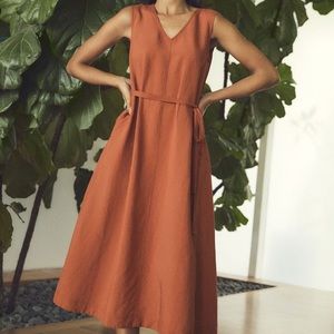 UNIQLO Linen Blended A-line Sleeveless Dress